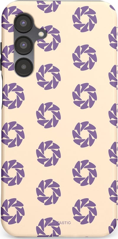 Casetastic hoesje geschikt voor Samsung Galaxy A16 - Dubbellaagse bescherming - Paarse Cirkels op het Zand - Fashion Case - Crème Lavendel Zilver