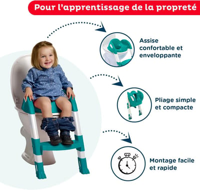 Kindertoiletverkleiner met trap, kindertoiletverkleiner, kindertoiletbril met zacht PU-kussen