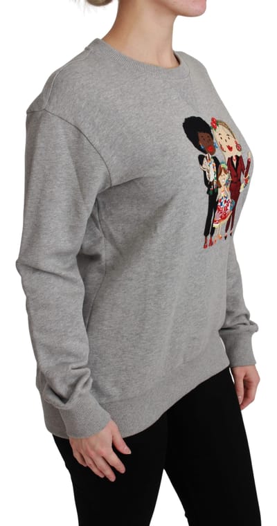 Dolce & Gabbana Vrouwentrui in grijs #dgfamily Katoenen Trui