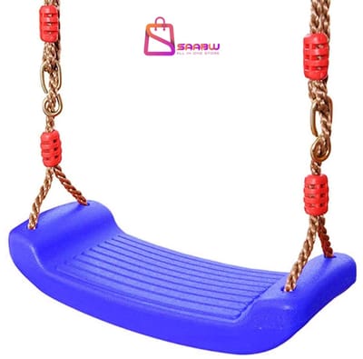 Kinderschommel voor Buiten Blauw – Sterke Kunststof schommels met Verstelbare Touwen – schommelbank – hangstoel – Tuin, Speelplaats & Binnengebruik – schommelstoel – 32368