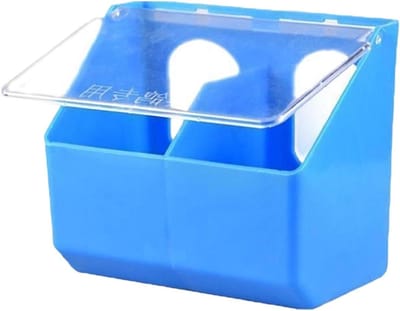 Voederdispenser Vogels - Voerstation Buiten - Vogels Voeren - Dubbel Waterdicht Ontwerp - 16.5 x 14.5 x 10 cm - Blauw