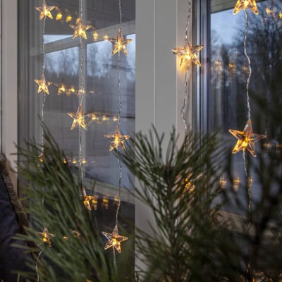 Star Trading LED-lichtgordijn 'Star Curtain' met sterren, 30 LED's, netvoeding, warm wit, H 120 cm, B 90 cm