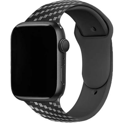 123watches print bandje - siliconen - carbon fiber - 44 · 45 · 46 & 49 mm - Geschikt voor Apple Watch series 1/2/3/4/5/6/7/8/9/10/11/12/SE/SE2/SE3/Ultra/Ultra 2/Ultra 3/Ultra 4