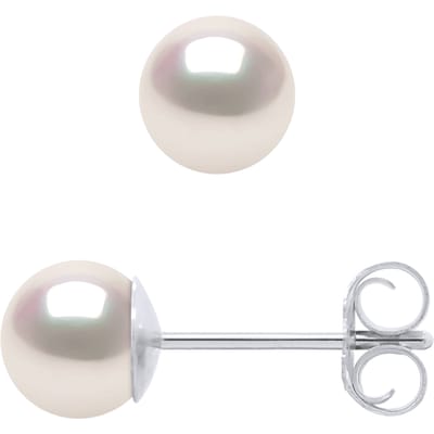 Oorbellen Akoya Pearl Ronde 5-6 mm Wit Goud 18 Karaat