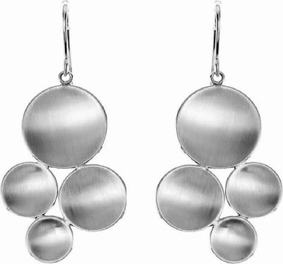 Behave - Oorbelhangers dames - Zilverkleur rond mat - Modern design