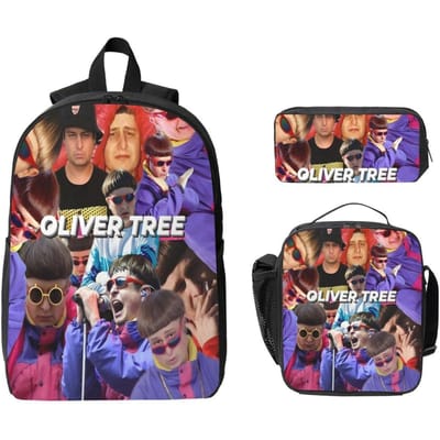 3 Stuks Oliver Tree Zanger Muziekschool Tassen Set voor Kinderen Pennenbakjes Rugzak Sets met Lunchbox Voor Schoolleerlingen Rugzak