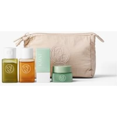 KAINE Kit de Voyage 4 Pièces Ensemble Soins de la Peau Nettoyant Tonique Crème Crème Solaire Essentiels Mini 30ml+30ml+10ml+10ml