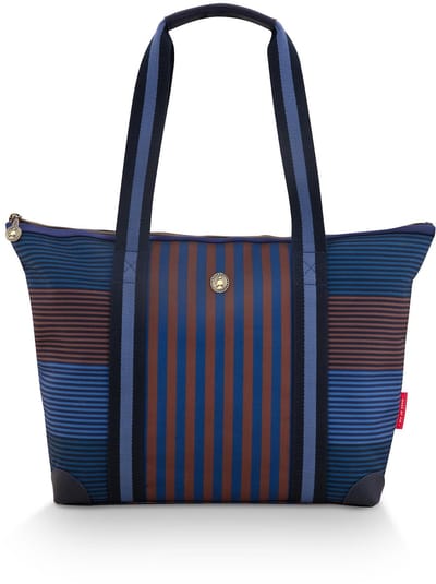 Pip Studio - Tilda Tote Bag met rits - Schoudertas - Blauw - Gestreept - 47x17x37cm