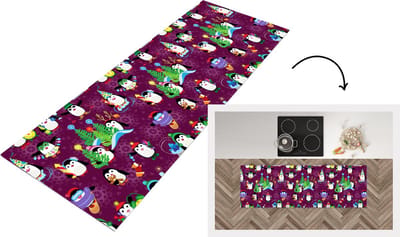 Keukenloper - Loper keuken - Pinguïn - Kerstmis - Vuurwerk - Winter - Design - 150x50 cm - Keukenloper vinyl