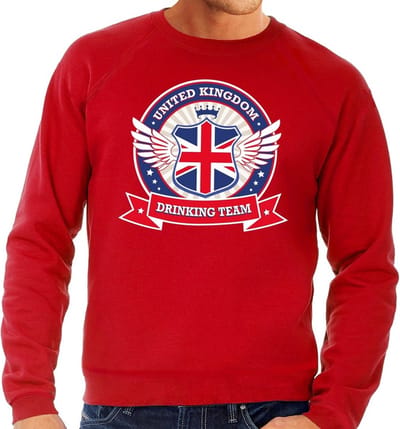 Rood Engeland drinking team sweater rood heren - United Kingdom kleding S