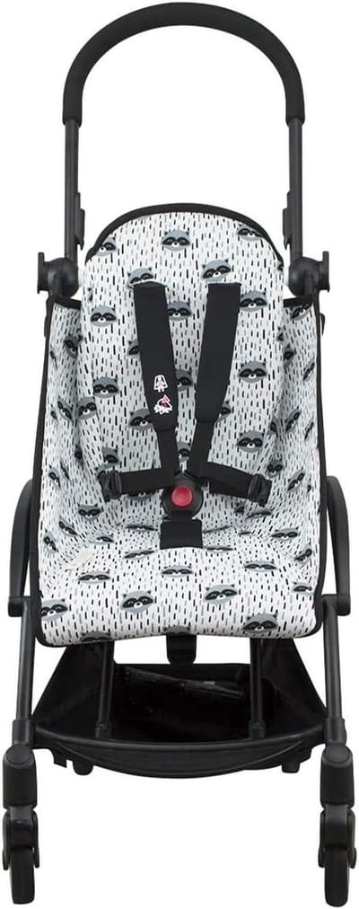 Kinderwagen Inleg - Zitjehoes Buggy - Comfortabel Reizen - Extra Zachte Vulling - 36x1x90 cm - Raccoon