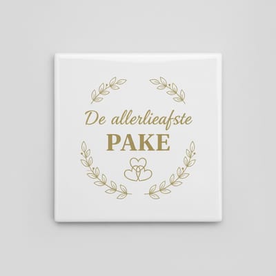 De Allerleafste Pake Tegel 15×15 cm – Elegante Friese Grootvader Waardering Keramische Wandtegel – Hartverwarmend Cadeau voor Pake