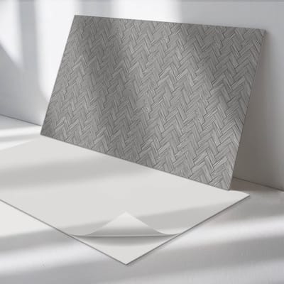 Wallfluent Vinyl Wandpaneel - Houtvlechtpatroon Zelfklevend Muurpaneel - 120 cm x 60 cm - Grijs Vinyl Wandpaneel - Verpakking van 1 stuk - Rechthoekig Wandbekleding Vinyl - Texturen Wandpaneel - Vinyl Wandbekleding - Wandpaneel Keuken en Badkamer