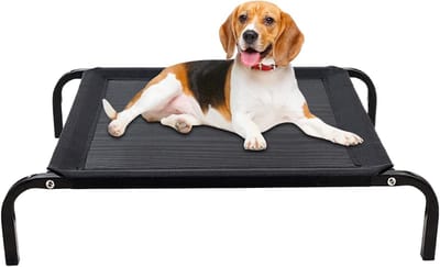 Verhoogd Hondenbed - Hondenligbed - Buiten & Binnen - Ademend Mesh - 74 cm - Grijs