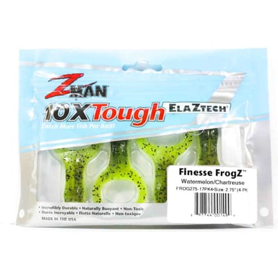 Zman Soft Lure Finesse FrogZ 2,75 Inch 4/Pack Watermeloen Grafiek (1499)