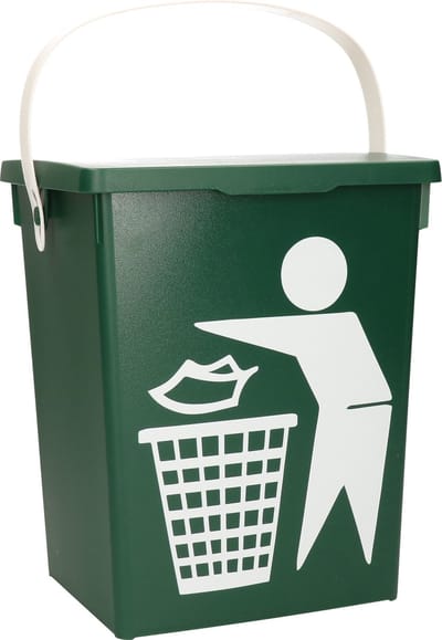 Gft afvalbakje voor aanrecht - 5L - klein - groen - afsluitbaar - 20 x 17 x 23 cm - compostbakje