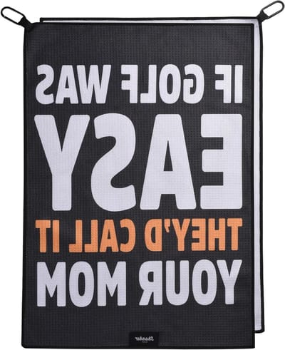 Golf Handdoek - Grappige Golf Accessoire - Golfbaan Gebruik - Dubbelzijdig Print - 60 x 40 cm - Zwart