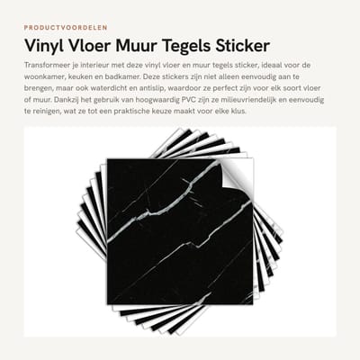 Dailygoods- Vloertegel Waterdicht - Vloerstickers - Antislip - Zelfklevend - PVC - 10 Stuks 30x30 cm - Vloersticker