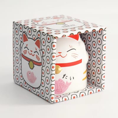 Tokyo Design Studio - Lucky Cat Mok - Wit - 350ml
