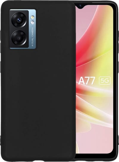 Hoesje - Geschikt voor OPPO A77 - Sterk & Shockproof - Hoes Cover - Siliconen Case - Telefoonhoesjes - Zwart