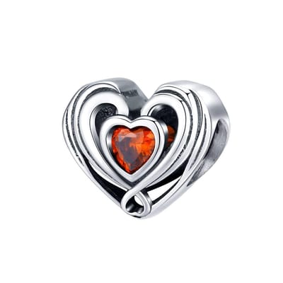 Hart mood bedel zirconia | bedels voor armband | heart bead | Zilverana | geschikt voor alle bekende merken | 925 zilver | moederdag