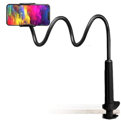 Ynkkvre -Tablet en Telefoonhouder met Zwanenhals – Extra Stevig en Verstelbaar, Handsfree Houder voor Bed, Bureau en Bank - zwart