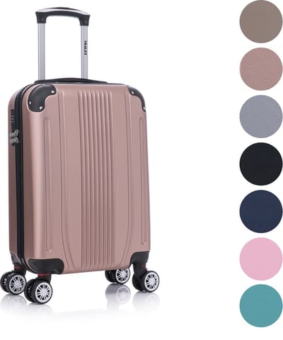 TRALEX - Levante - Handbagage - 39L - 56x37x23cm - ABS - Harde schaal - Cijferslot - Lichtgewicht - Flexibel - Duurzaam - Stille (rubberen) wielen - Dubbele Spinner-wielen - Rosé goud