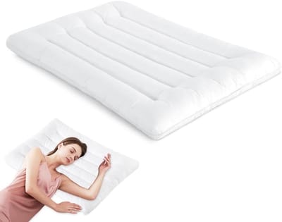 Dun Kussen voor Slaapcomfort, Geschikt voor Rugslapers en Buikslapers, 6.5 cm Hoog, Ondersteuning bij Nekpijn, Orthopedisch Kussen, Afmeting 80 x 40 cm