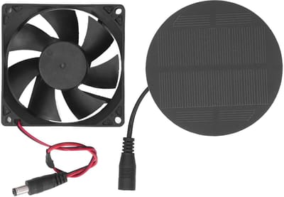 Store_8 - Zonne-uitlaatventilator - Koelventilator - Duurzaam en Lichtgewicht - Dierenverblijf - Zonnepaneel - Ideaal voor Honden en Kippen