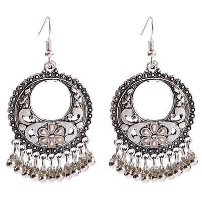 Fako Bijoux® - Oorbellen - Bohemian - Boho Gipsy - Wit - Zilverkleurig
