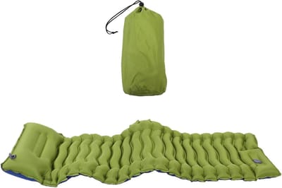 Campingslaapmatje - Kampeermat Slaapmat - Buiten Overnachten - Met Ingebouwd Kussen - 190x65x10cm - Blauw
