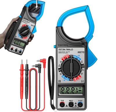 Ampère Klem - Stroommeter Detector - Elektrische Metingen - Brede Kaakopening - 60 mm - Zwart