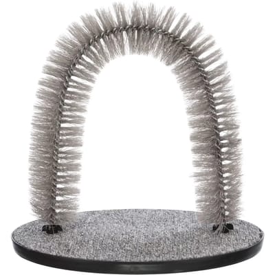 Vachtverzorgingsboog Trixie - Grijs, 36x33 cm - Kattenmassage, Duurzame Borstels