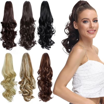 Ponytail Extension Krul Clip 40 cm - Bruine Vlecht Haarstuk voor Vrouwen, Perfect voor Stijlvolle Kapsels en Feestelijke Gelegenheden