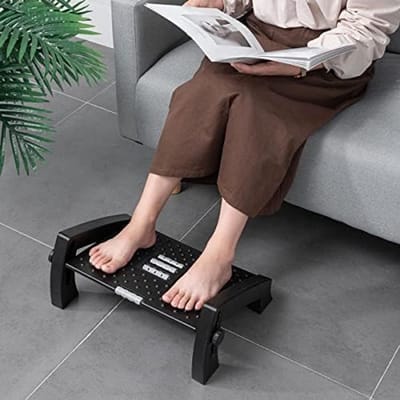 Unyqoos® Ergonomische Voetensteun voor Bureau met Massagefunctie - Ideaal voor Thuis en Kantoor