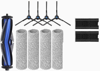 11 stuks reserveonderdelen - Voor Ecovacs X8 , X8 Pro , X8 Pro Plus - inclusief 1 hoofdborstels, 4 zijborstels, 4 Roldoek, 2 filters