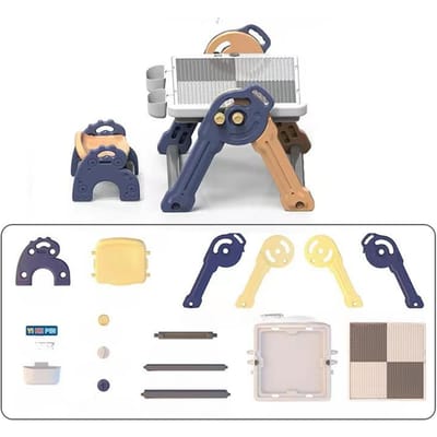 Kinder Set Stoel Studietabel Educatief Multifunctioneel Tekenbord DIY Insteekpijp Bouwsteen Tafel 35*28*18cm