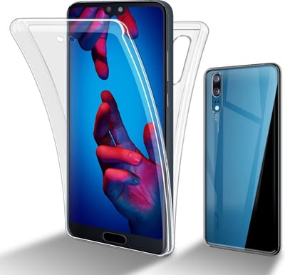 Cadorabo Hoesje geschikt voor Huawei P20 in TRANSPARANT - 360° Full Body Case Cover Beschermhoes Voor- en achterbescherming, all-round bescherming met displaybescherming