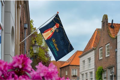 Welkom Sinterklaas Vlag -2 100x150cm