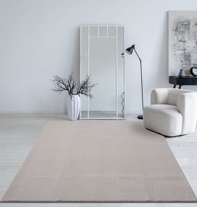Mia’s Teppiche Taos – superzacht kortflor vloerkleed met antislip rug, wasbaar, zand, 80 x 150 cm