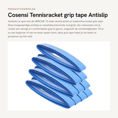 Dailygoods- Overgrip 10 Stuks - Antislip Grip - Zweetabsorberend - Tennisracket/Badmintonracket - Racket Grip - Voor Hengels