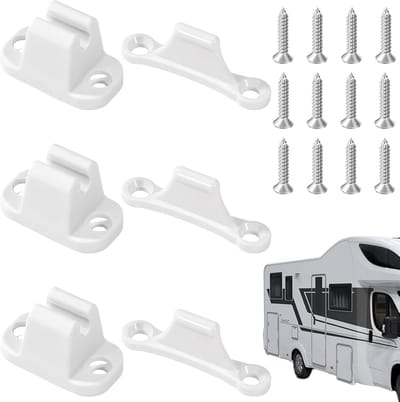 Kunststof Deurvanger voor Camper, Caravan en Boot - Wit, 3 Stuks