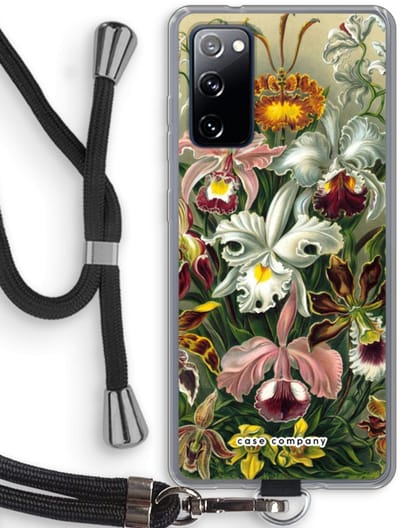 Case Company® - Hoesje met koord geschikt voor Samsung Galaxy S20 FE / S20 FE 5G hoesje met Koord - Haeckel Orchidae - Telefoonhoesje met Zwart Koord - Bescherming aan alle Kanten en Over de Schermrand