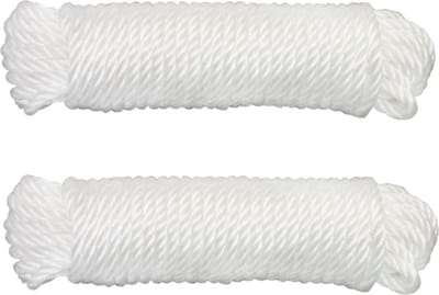 AMIG Touw - 2x - 10 meter - D4mm - nylon - wit - waslijn - tuin