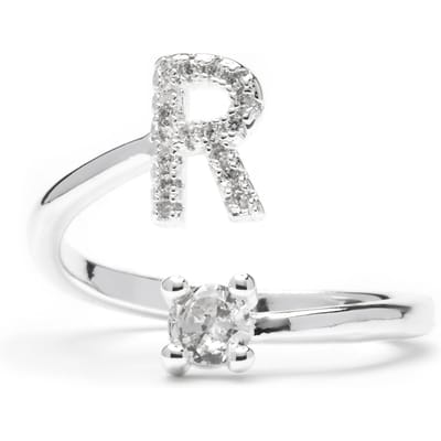 Luxenter Ring met glanzende zirkonia, zilveren afwerking - Alphabet