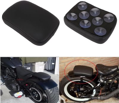 Universeel Rechthoekig Achterpassagiers Zitkussen met 8 Zuignappen voor Cruiser Chopper Motoren