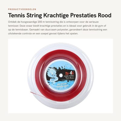Dailygoods- Tennisstring 200m Reel - Polyester - Slijtvast - Hoge Elasticiteit - Krachtige Prestaties - Uitstekende Controle - Tennissnaar