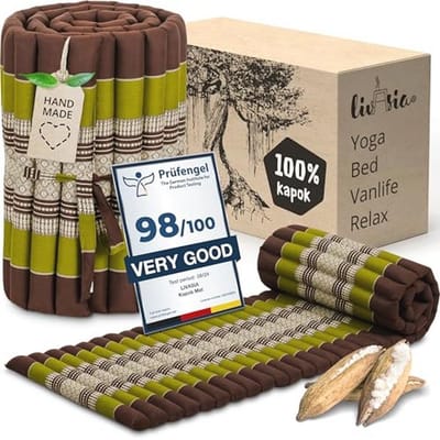 Gastenrolmat 200x50x4,5 cm - Handgemaakt Kapok Matras voor Buiten en Binnen