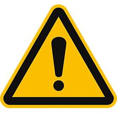 moedel waarschuwingsbord "Algemeen waarschuwingsbord", volgens ISO 7010 W001, zelfklevende folie, Ø 100 mm