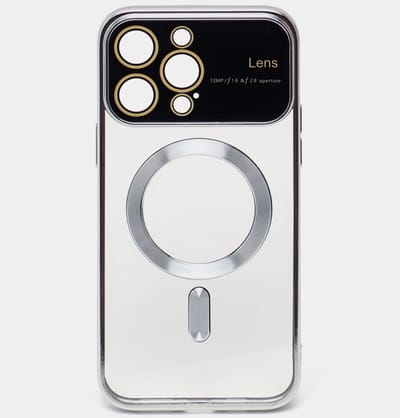 Magnetische Hoes Geschikt voor iPhone 15 Pro Max – Stijlvolle Bescherming met Ingebouwde MagSafe en Camera Lens Bescherming Protector - Zilver